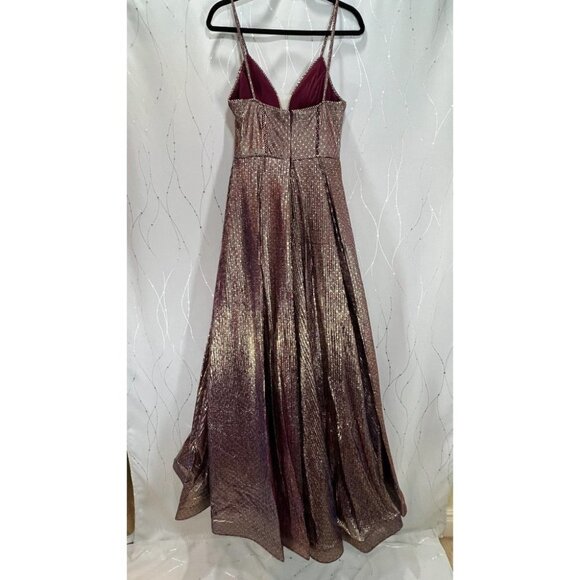 NWT JVN Jovani Gold Purple Formal Ball Gown $397 - Picture 5 of 7